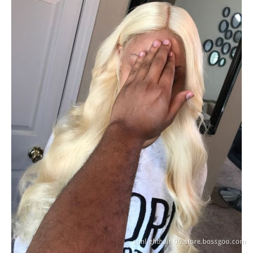 Good quality real human straight body wave highlight color remy hair wigs 10Agrade 13x4 brazillian lace wigs 613 lace front wigs